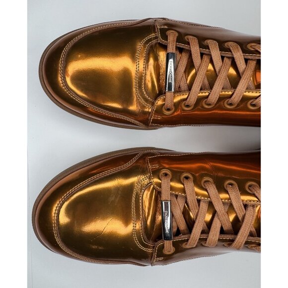 Dior Size Eu 45 Us 12 Metallic Cooper Liquid Gold High Top Sneaker Mens Shoes - Picture 4 of 11